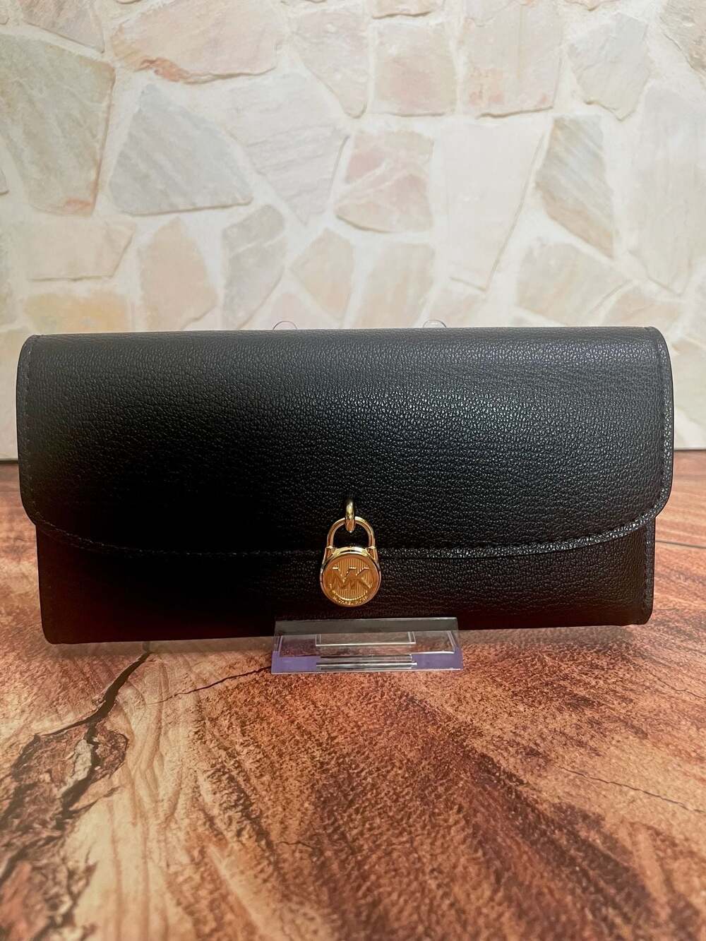 Michael Kors Hamilton Large Leather Continental Flap Wallet Black